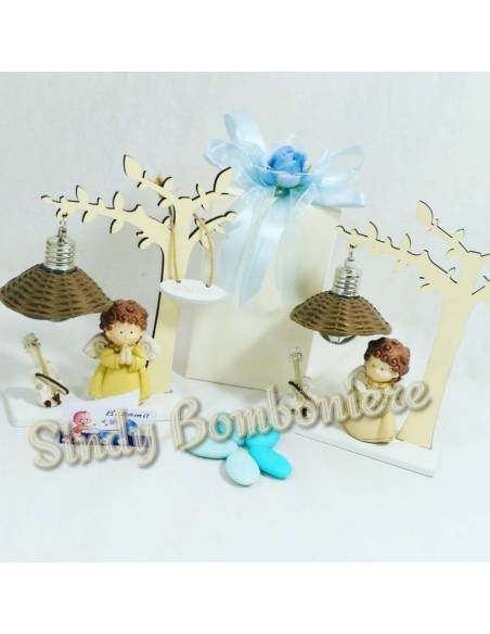 Bomboniere per battesimo bimbo angioletto con Albero della Vita