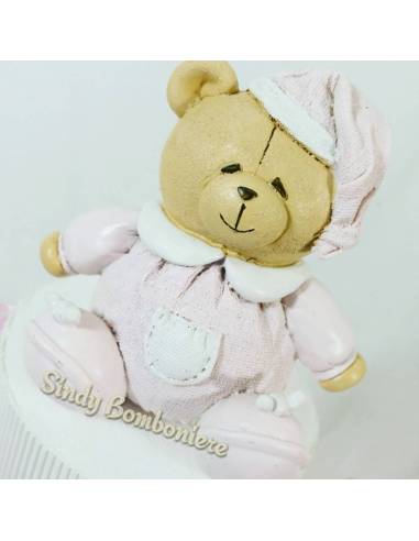 Bomboniera Battesimo rosa per bimba su torta bomboniera