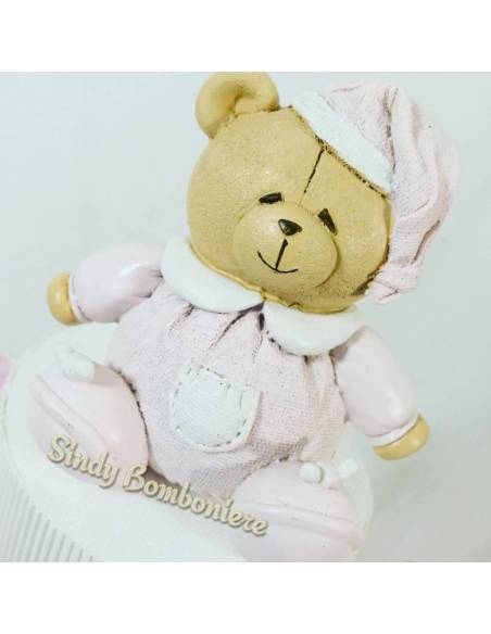 Bomboniera Battesimo rosa per bimba su torta bomboniera