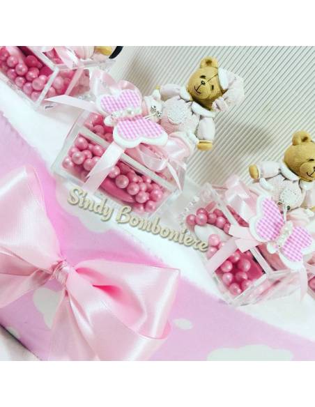 Bomboniera Battesimo rosa per bambina