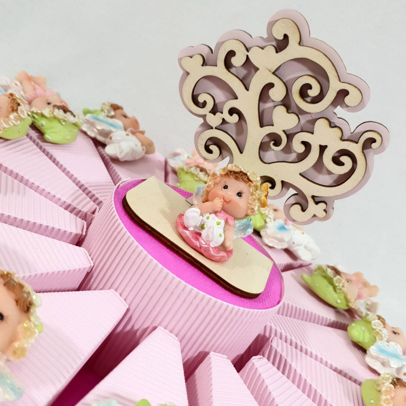 TORTA COMUNIONE con bimbe fatine miste colorate COMUNIONE BATTESIMO NASCITA