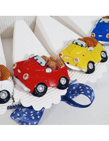 TORTA BOMBONIERE MACCHININA 500 magnete bimbo SPEDIZIONE INCLUSA battesimo nascita