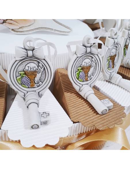 torta bomboniere Comunione con chiave piegata