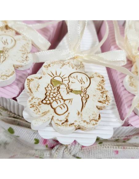 Torta Bomboniera Comunione quadrifoglio pendente per bimba