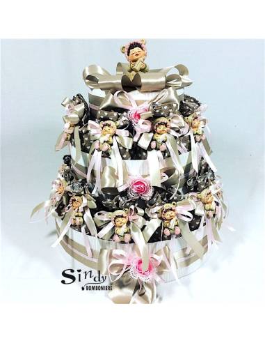 Idee originali per Battesimo bimba su torta bomboniera