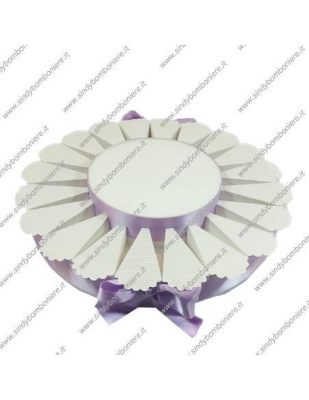 STRUTTURA TORTA BOMBONIERA 20 FETTE MONOCOLORE PORTACONFETTI FAI DA TE CONFEZIONE