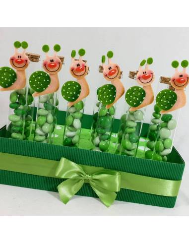 bomboniere con animaletti lumaca provetta portaconfetti