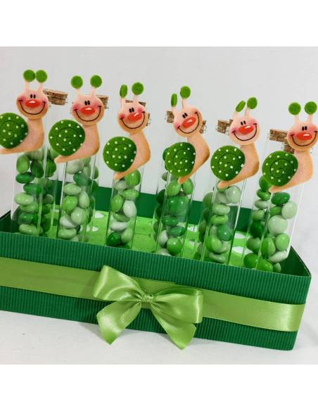 bomboniere con animaletti lumaca provetta portaconfetti