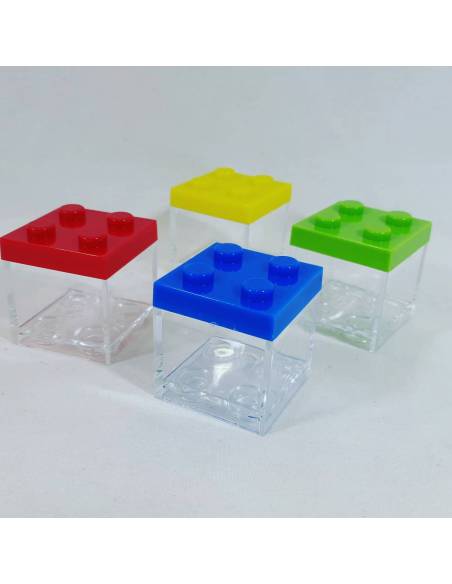 Scatolina portaconfetti lego plexiglas costruzioni colorati