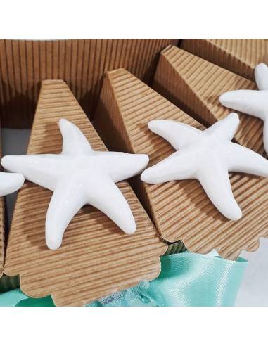 Torta bomboniera cresima battesimo con stella marina magnete