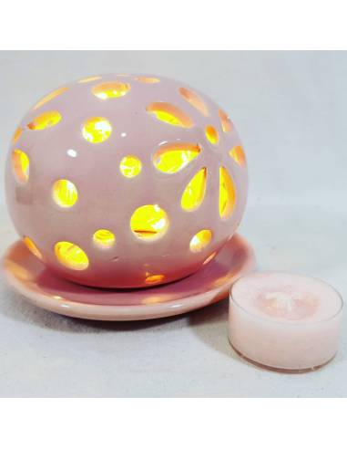 Bomboniere Battesimo bimba , pumo traforato per candela profumata