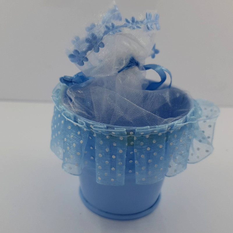 Scatolina secchiello portaconfetti nascita bimbo