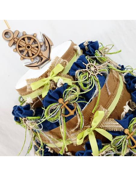 Sacchetti bomboniere stile mare con  ancora e timone offerta