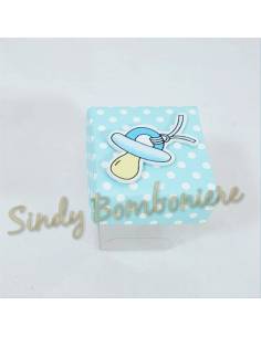 Bomboniere portaconfetti nascita bimbo azzurro con pois