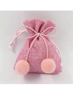 Sacchetti nascita bimba con pon pon