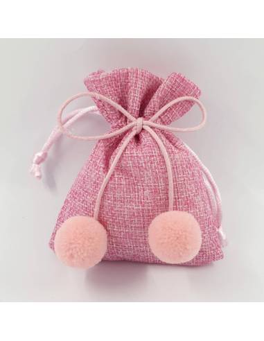 Sacchetti nascita bimba con pon pon