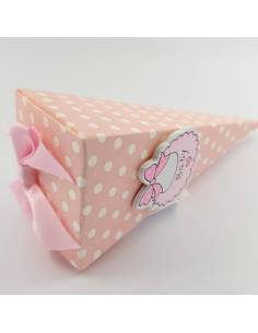 Bomboniere portaconfetti con fiocco rosa e ciuccio