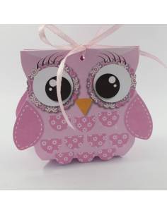 Portaconfetti nascita bimba gufetto portafortuna