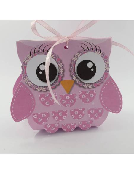 Portaconfetti nascita bimba gufetto portafortuna