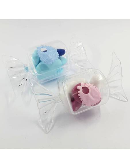 Idee bomboniere nascita gemelli caramella bimbo e bimba