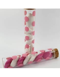 Bomboniere nascita originali portaconfetti in vetro, pois rosa