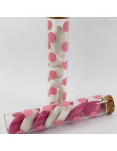 Bomboniere nascita originali portaconfetti in vetro, pois rosa