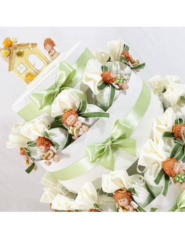 Sacchetti per confetti bomboniere Battesimo angioletti 1