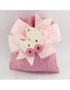 Sacchetti portaconfetti Battesimo bomboniere carrozzina bimba