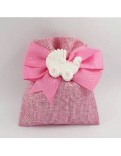 Sacchetti portaconfetti per battesimo femminuccia con carrozzina