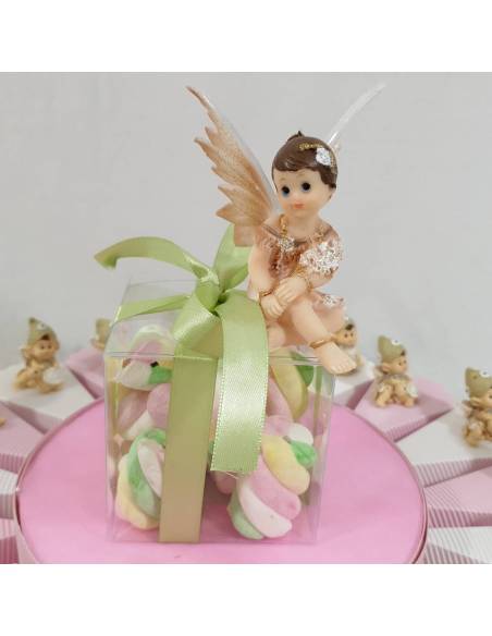 TORTA BOMBONIERE CAMPANELLA FATINA vetro 13 FETTE compleanno battesimo bimba