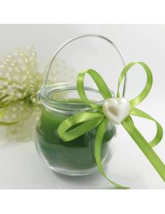 Bomboniera portacandele a forma di stella con fiore in ceramica  ROBEAN LINEA SILK TIFFANY