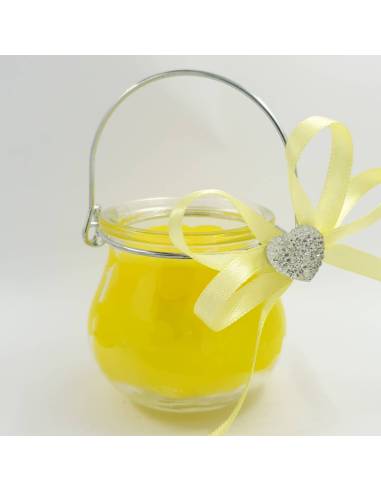 Bomboniera portacandela in ceramica e cristalli swarovski color cipria ROBEAN LINEA SILK CIPRIA