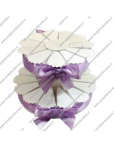 STRUTTURA TORTA BOMBONIERA 25 FETTE MONOCOLORE PORTACONFETTI FAI DA TE CONFEZIONE 2