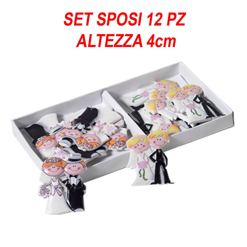 BOMBONIERE SET SPOSI APPLICAZIONE DECORAZIONE ALTEZZA 4CM FAI DA TE CONFEZIONE