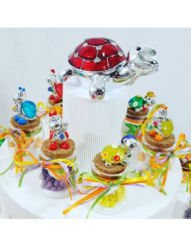 Bomboniere Battesimo utili vasetti portaspezie su torta bomboniera2