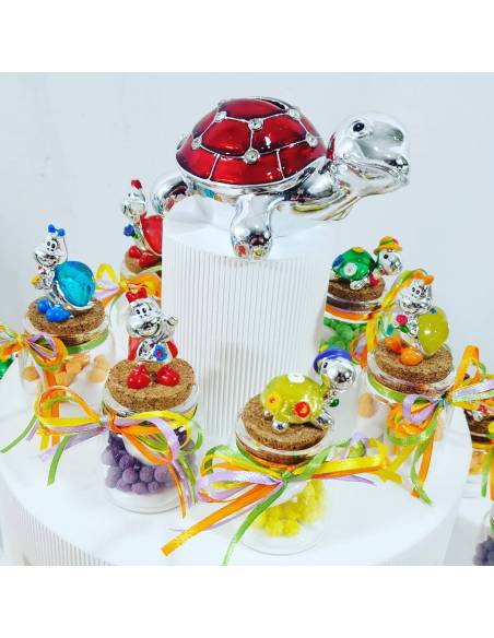 Bomboniere Battesimo utili vasetti portaspezie su torta bomboniera2