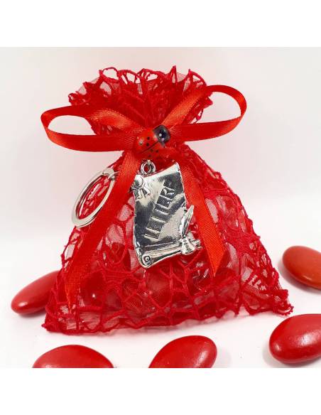 Bomboniere lettere laurea in letteratura sacchetti confezionati confetti rossi