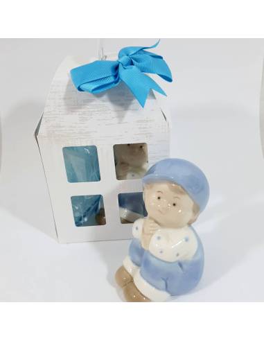 Bomboniere  Battesimo bambino con cappellino in porcellana2