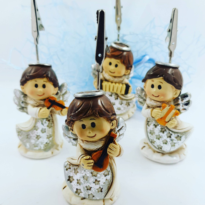 Bomboniere economiche angelo clip portafoto musicisti