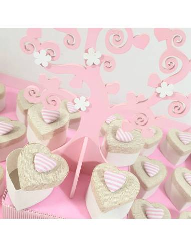 Scatoline portaconfetti nascita rosa