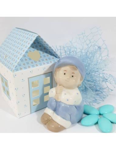 bomboniere battesimo porcellana bimbo statuetta