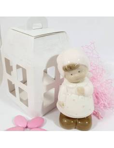 Bomboniere Battesimo porcellana bimba statuetta