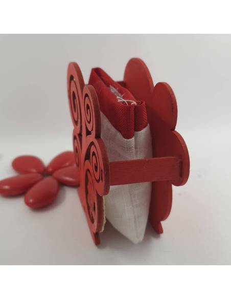 Bomboniere laurea albero della vita tocco rosso in legno