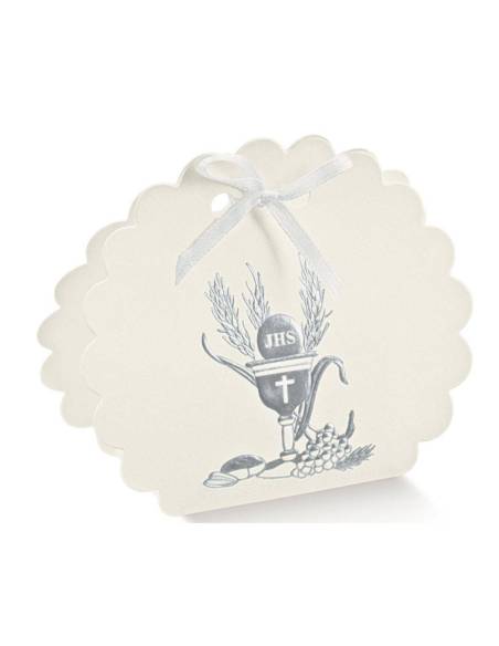 Porta confetti per confettata Prima Comunione a ventaglio argento