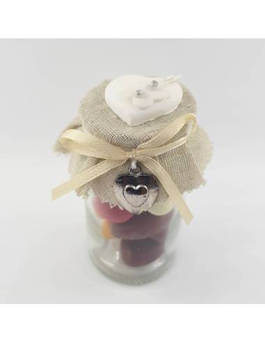 portaconfetti comunione vasetto ciondolo cuore e gessetto con strass farfallina