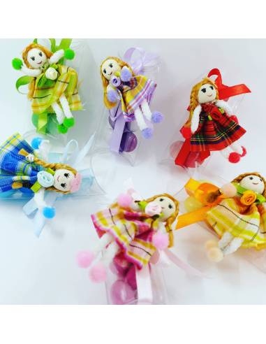 Portaconfetti scatoline comunione bamboline multicolor graziose