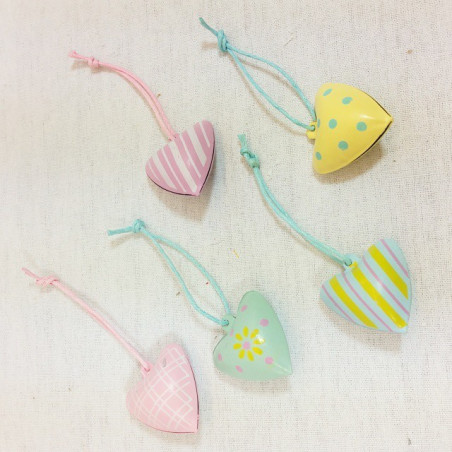 BOMBONIERE CUORE CON CAMPANELLINO SPOSI MATRIMONIO APPLICAZIONE SHABBY CHIC FAI DA TE CONFEZIONE