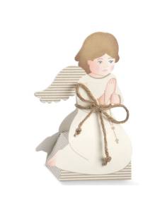 Angioletto scatoline portaconfetti comunione cordoncino in juta