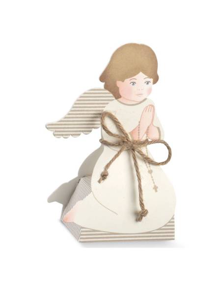 Angioletto scatoline portaconfetti comunione cordoncino in juta