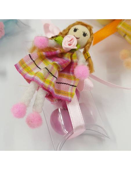 Bamboline scatoline portaconfetti Cresima ROSA